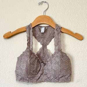 Wishlist Floral Lace Bralette - Size Medium, Light Brown - Like New